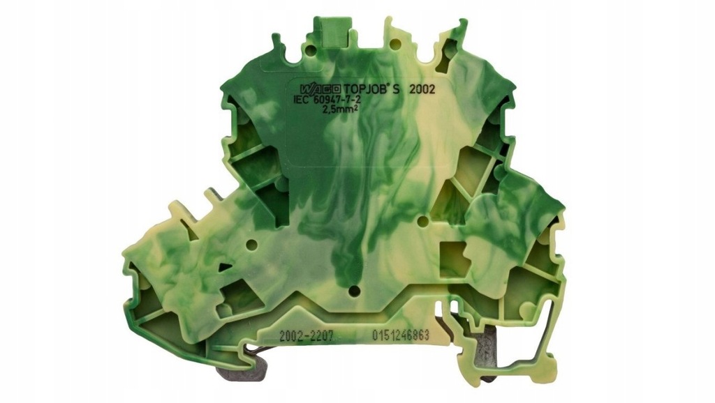 Złączka szynowa ochronna 2,5mm2 żółto-zielona 2002