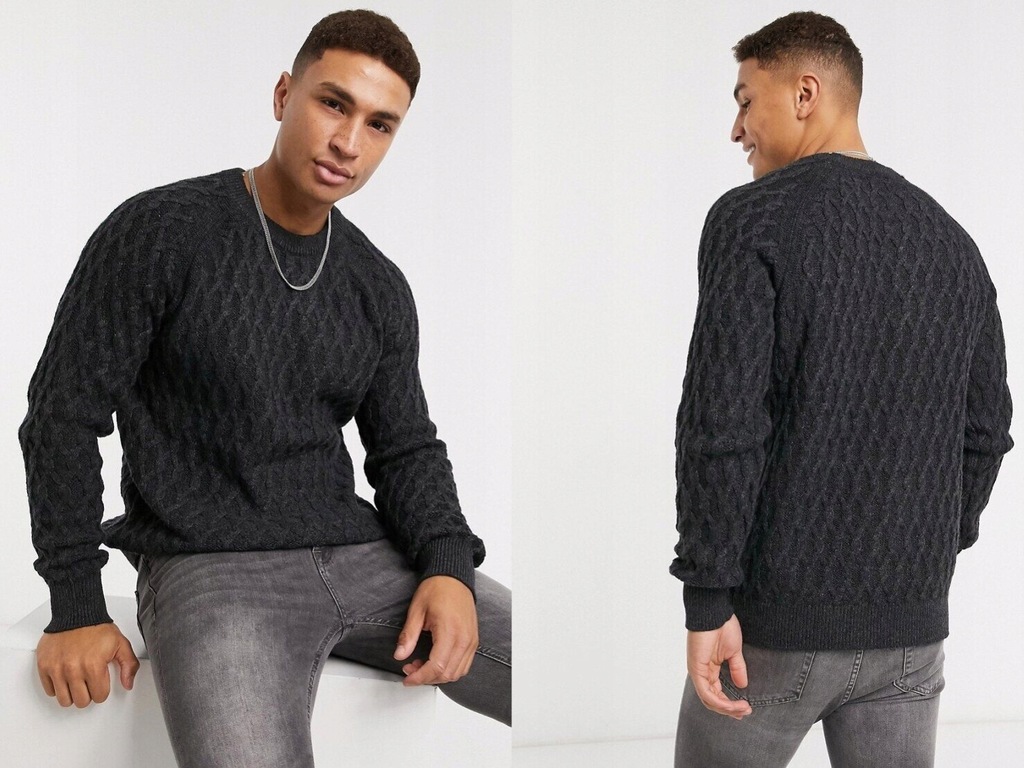 Selected Homme sweter o splocie warkoczowym M