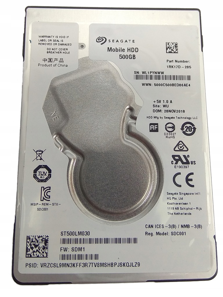 Dysk HDD Seagate 500GB 128mb cache do Laptopa
