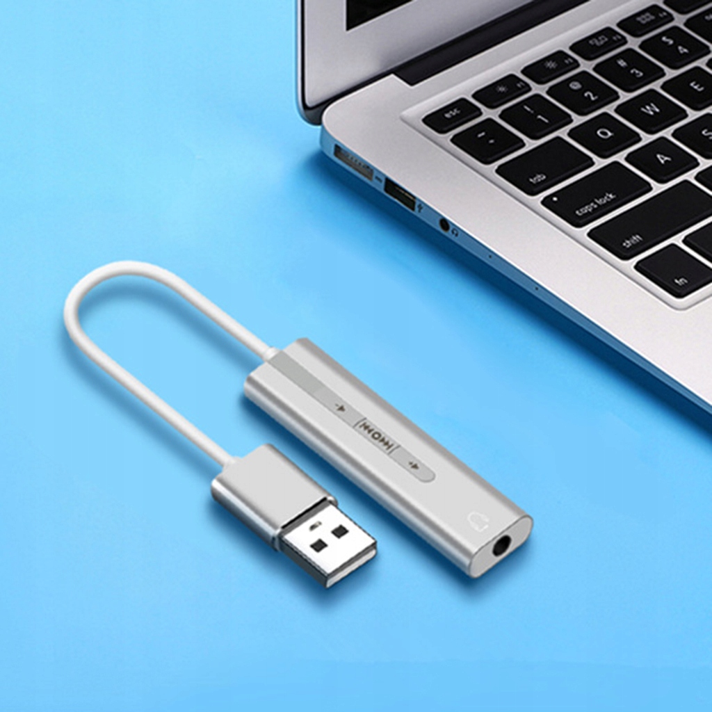 Jednoczęściowy stereofoniczny adapter audio USB