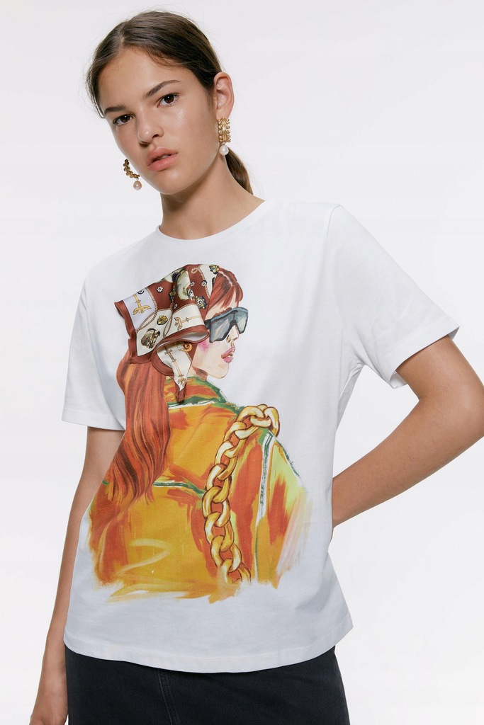 P7L169 ZARA__MJ7 T-SHIRT NADRUK__S