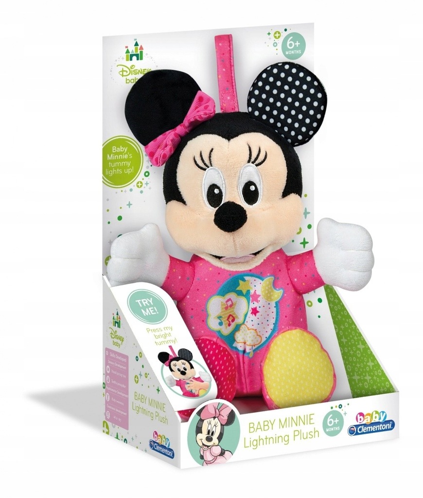 CLEMENTONI Maskotka Baby Minnie Świecący Pluszak