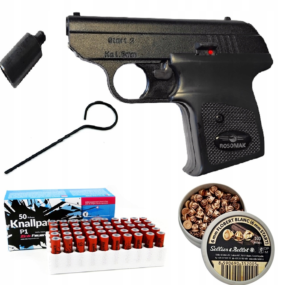 PISTOLET HUKOWY START 2 PLUS ŚLEPAKI 100 I RACE 50
