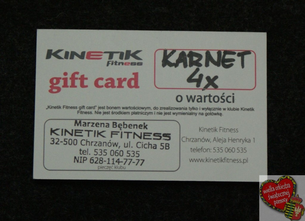 Karnet 4x Kinetik Fitness