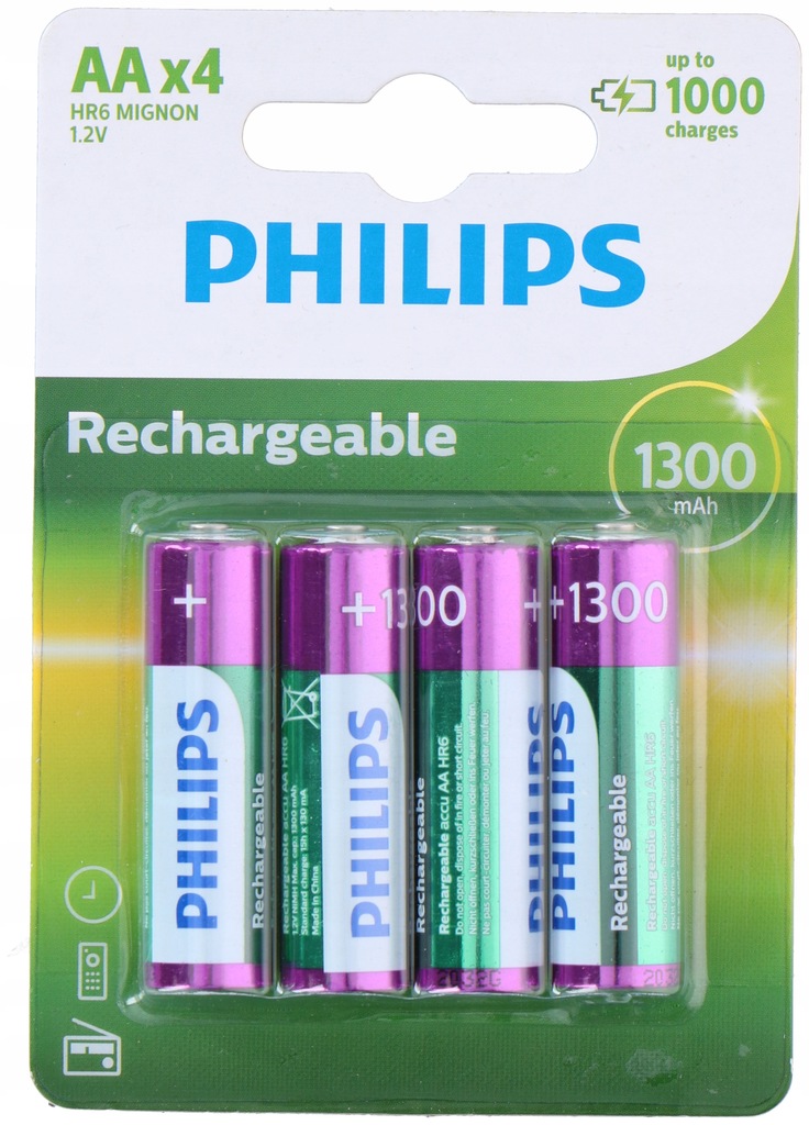 Akumulator niklowo-metalowo-wodorkowy (NiMH) Philips AA (R6) 1300 mAh 4 szt