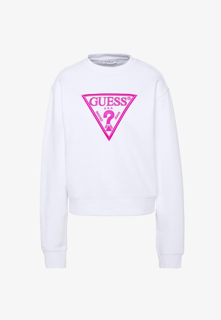 D9G102*GUESS BLUZA DŁUGI RĘKAW RÓŻOWE LOGO L S00