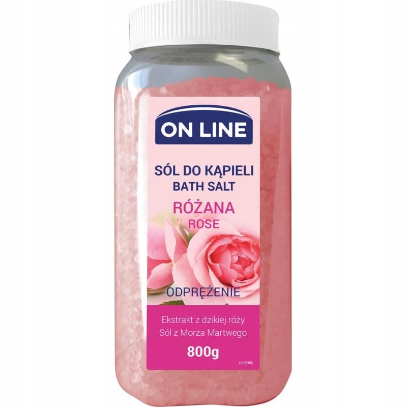 On Line sól 800g różana do kąpieli