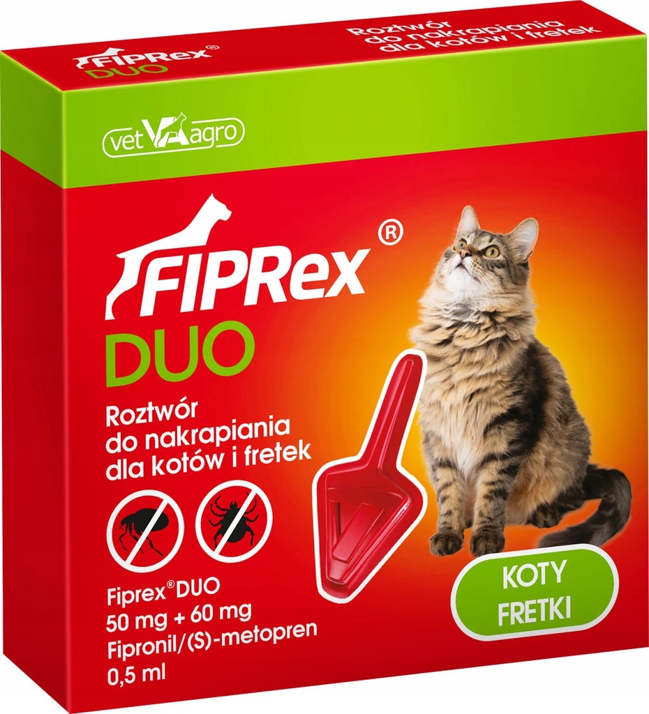 Fiprex Duo Koty i Fretki przeciw pchłom kleszczom