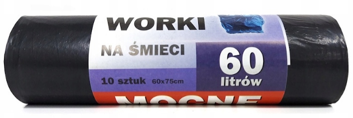 WORKI NA ŚMIECI UNIWERSALNE WORKI MOCNE 60L 10szt.