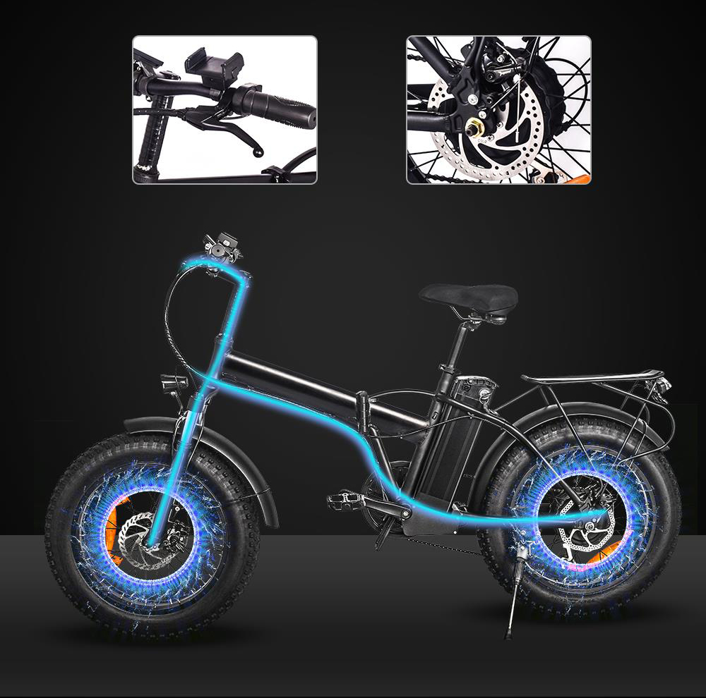 Rower elektryczny z grubymi oponami 1000W 48V 10AH 12443557757