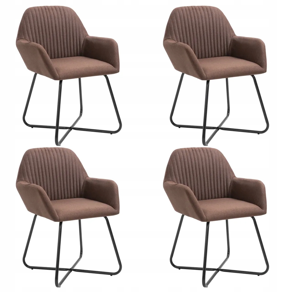 vidaXL Krzesła do jadalni, 4 szt., brązowe, tapice