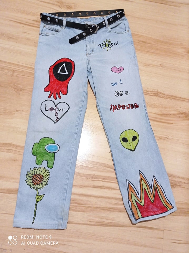Spodnie Toshi Indie Kid Ręczna grafika jedyne