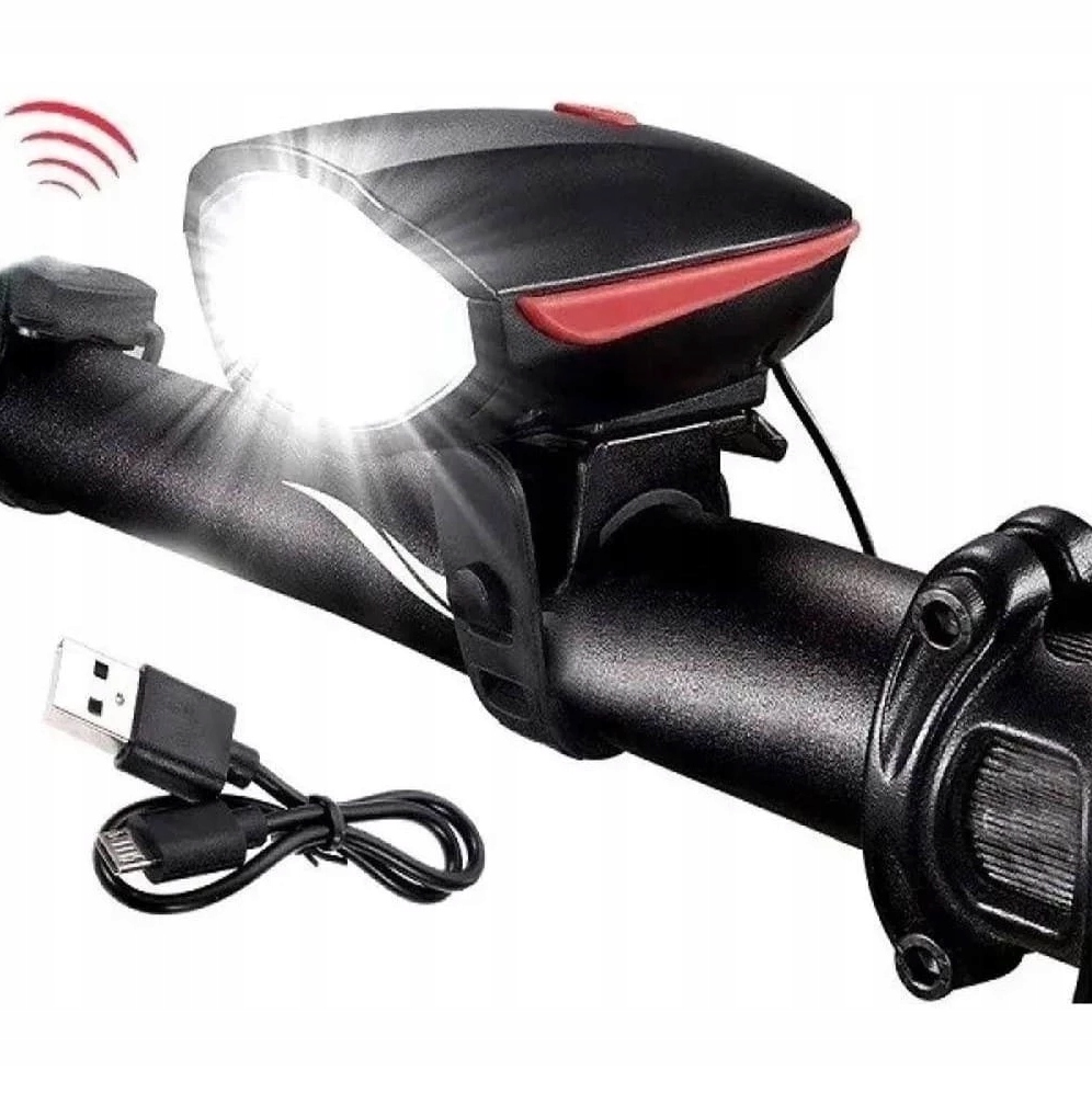 Купить 3в1 светодиодный велосипедный фонарь, звуковой сигнал ПЕРЕДНИЙ + ЗАДНИЙ 2x USB: отзывы, фото, характеристики в интерне-магазине Aredi.ru