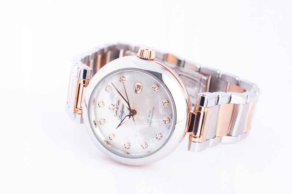 OMEGA DE VILLE LADYMATIC COSC DIAMONDS 18K|SS/KPL.