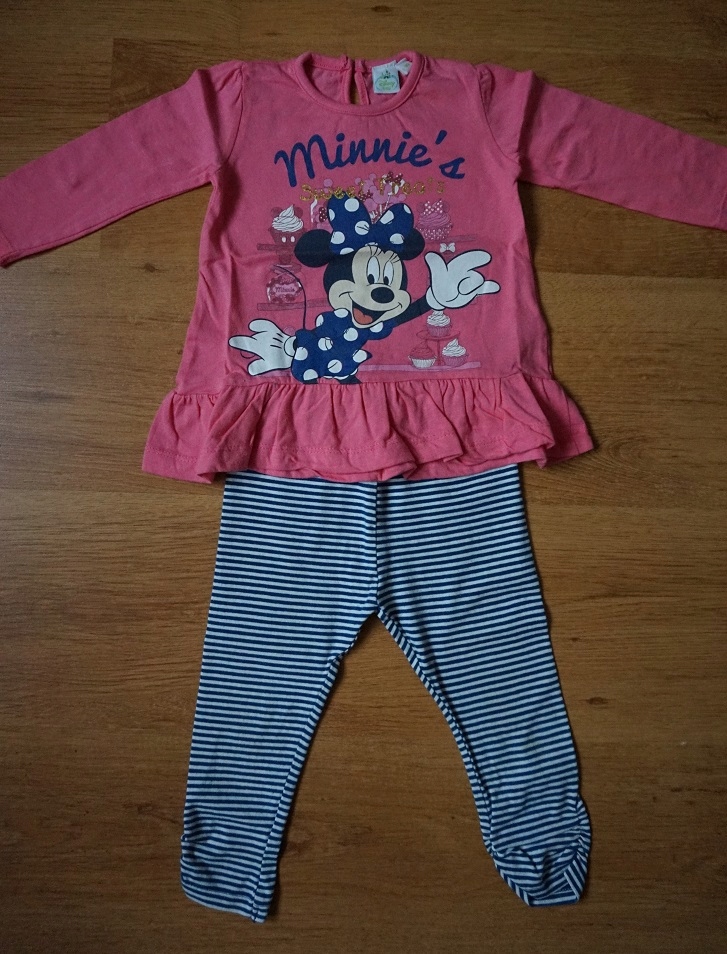 Komplet bluzka Minnie leginsy H&M r. 80