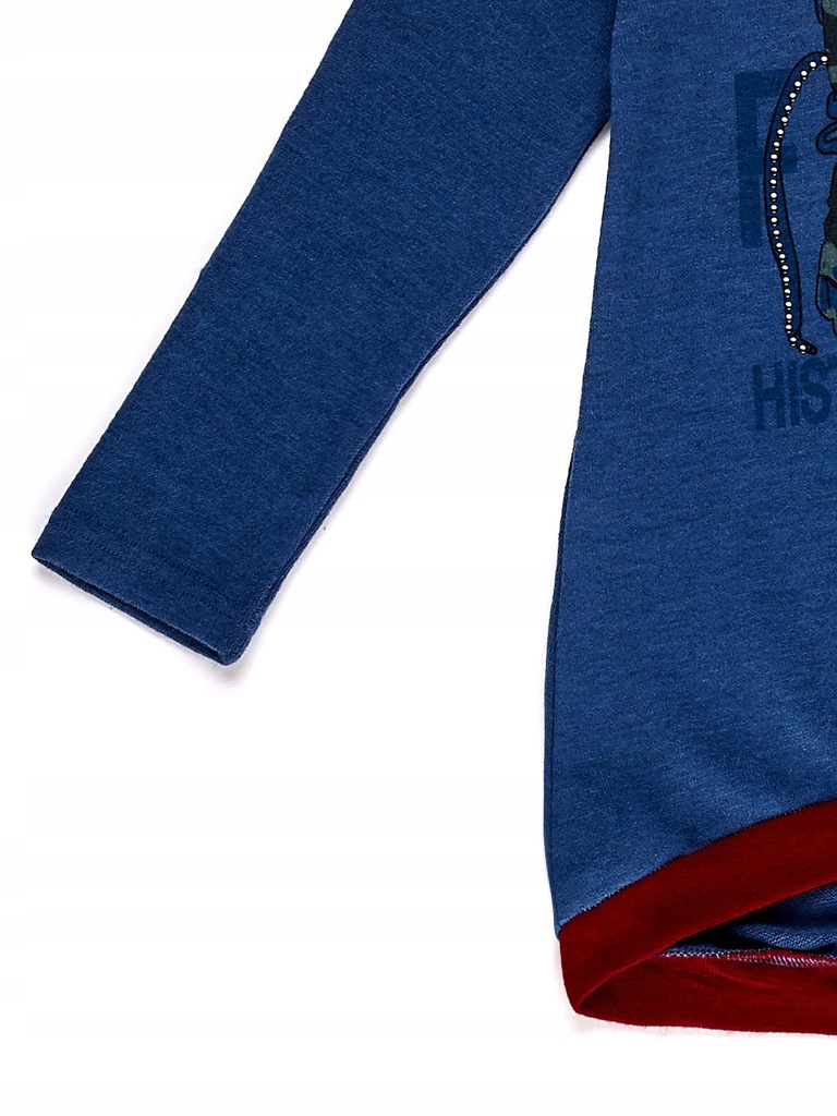 Sweter dla dziewczynki moro niebieski 116