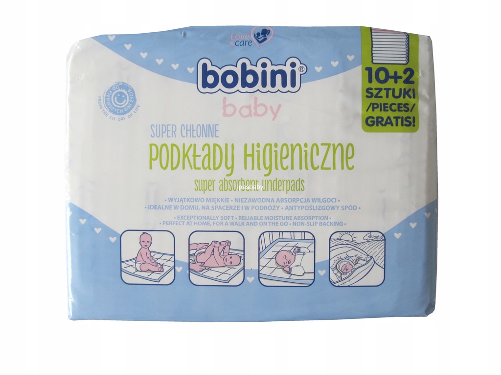 Bobini baby podkłady higieniczne 60x60 12sztuk