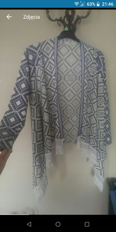 Boho narzutka sweter frędzle Reserved j.NOWA M 38