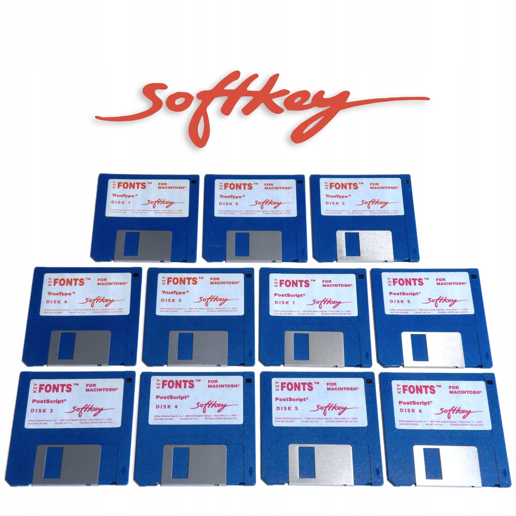 SoftKey Key Fonts - Apple Macinstosh - 11x3.5''