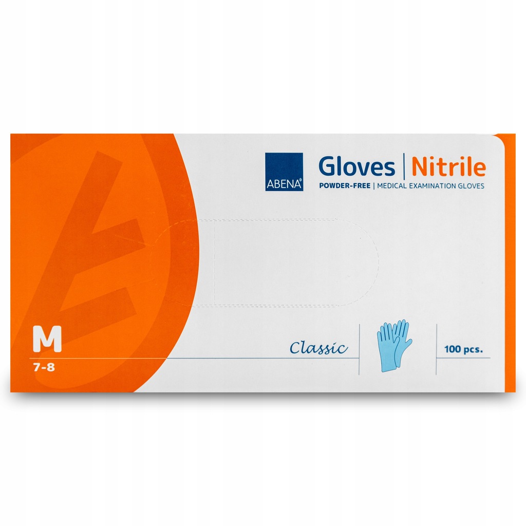 Rękawiczki nitrylowe Niebieskie ABENA rozmiar M opak.100 szt.