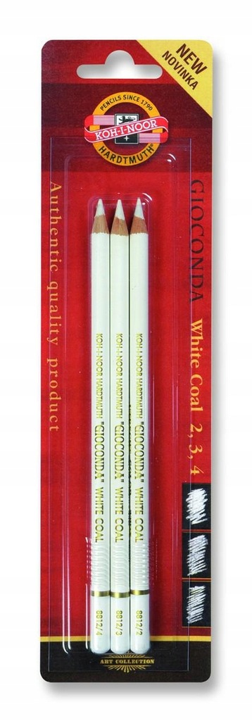 Węgiel w drewnie 3 szt Biały Koh-i-noor Gioconda