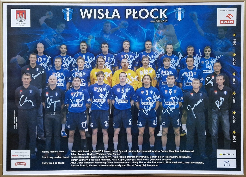 Wyjątkowy plakat z autografami szczypiornistów Wisły Płock