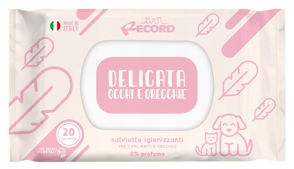 Record Italy | Mokre chusteczki | Do codziennej pielęgnacji oczu i uszu 20