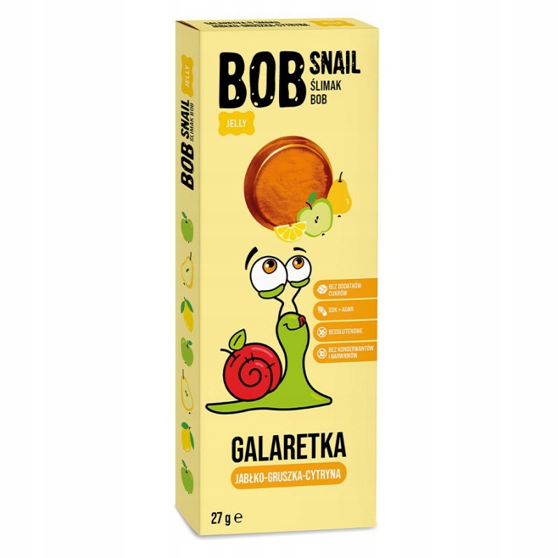 Przekąska Jabłko-Gruszka-Cytryna bez dodatku cukru Bob Snail, 27g