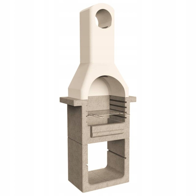 Betonowy grill z kominem, na węgiel drzewny