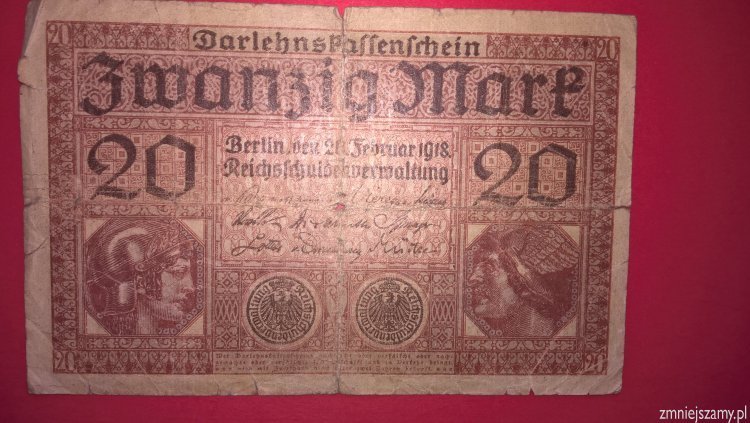 Niemcy - 20 marek z 1918r dla WOŚP seria R