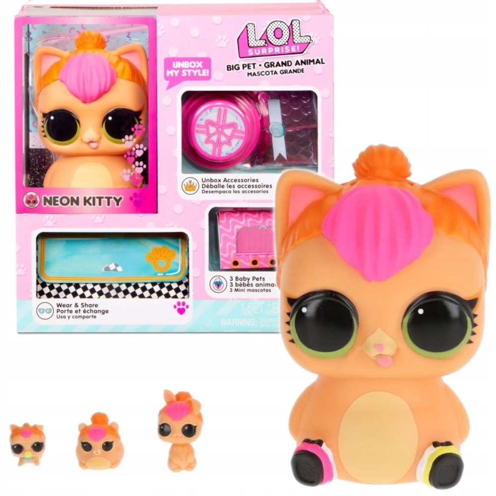Surprise Pets Lol Pets Grande Neon Kitty Lol Surprise Pets Grande