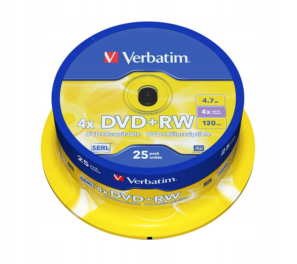 Verbatim nośniki DVD+RW 4x Matt Silver 4,7 GB
