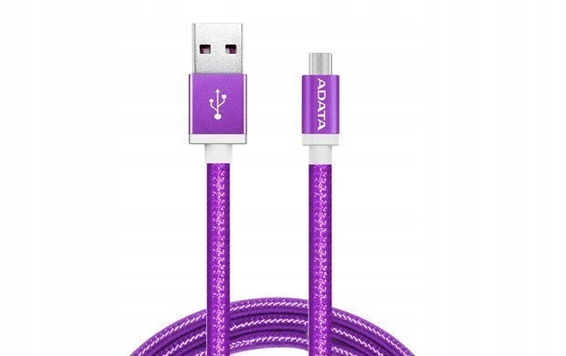 Kabel USB-microUSB 1m Purple alu-knit