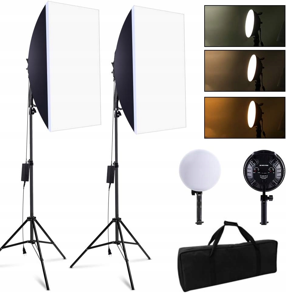 OŚWIETLENIE STUDYJNE SEDGEWIN SOFTBOX 2700W 3200K-5500K LAMPY LED