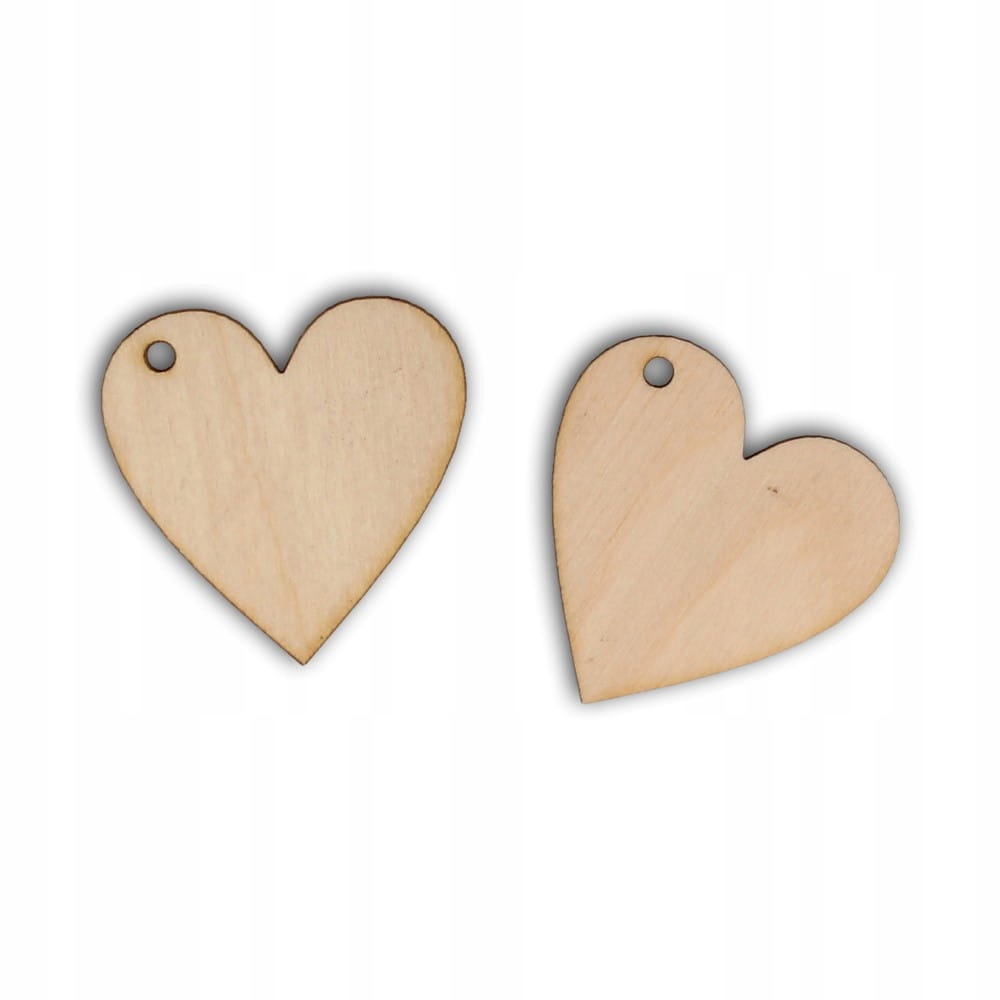 E0634 Kolczyki z drewna decoupage duże serca