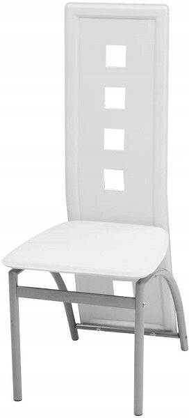 Krzesła do jadalni 4 szt. biała sztuczna skóra
