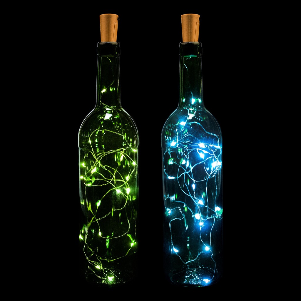 Butelka BORDEAUX z korkiem LED dekoracja na święta