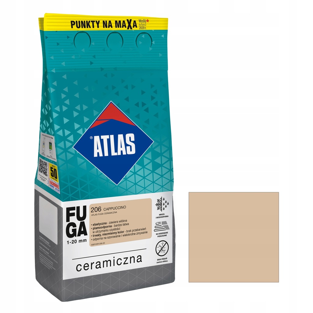 ATLAS Fuga ceramiczna kolor: 206 Cappuccino 5kg