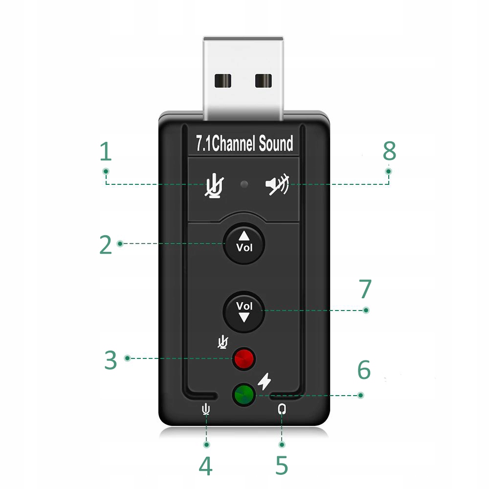 Купить МУЗЫКАЛЬНАЯ ЗВУКОВАЯ КАРТА ДЛЯ USB 7.1 JACK 3.5 AUX 1: отзывы, фото, характеристики в интерне-магазине Aredi.ru