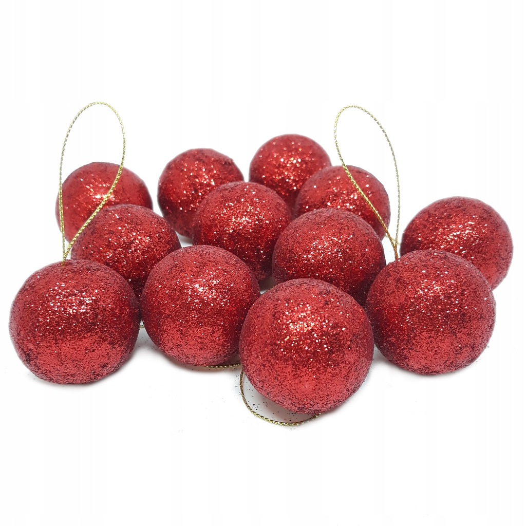 XM BOMBKI BROKATOWE 40mm - 12 sztuk RED