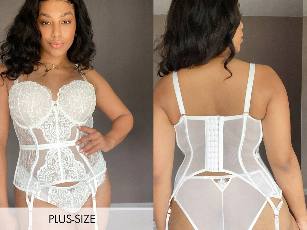 Ann Summers Curve Biały koronkowy gorset 6XL