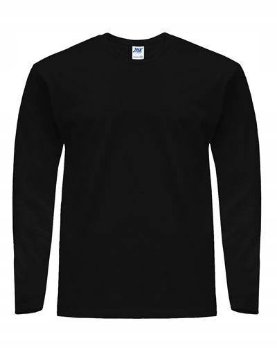 T-shirt męski długi rękaw czarny 150 g bawełna M