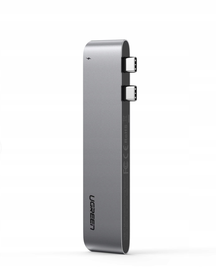 UGREEN Adapter 6 w 2 UGREEN CM251 Hub USB-C dla MacBook Air / Pro (szary)