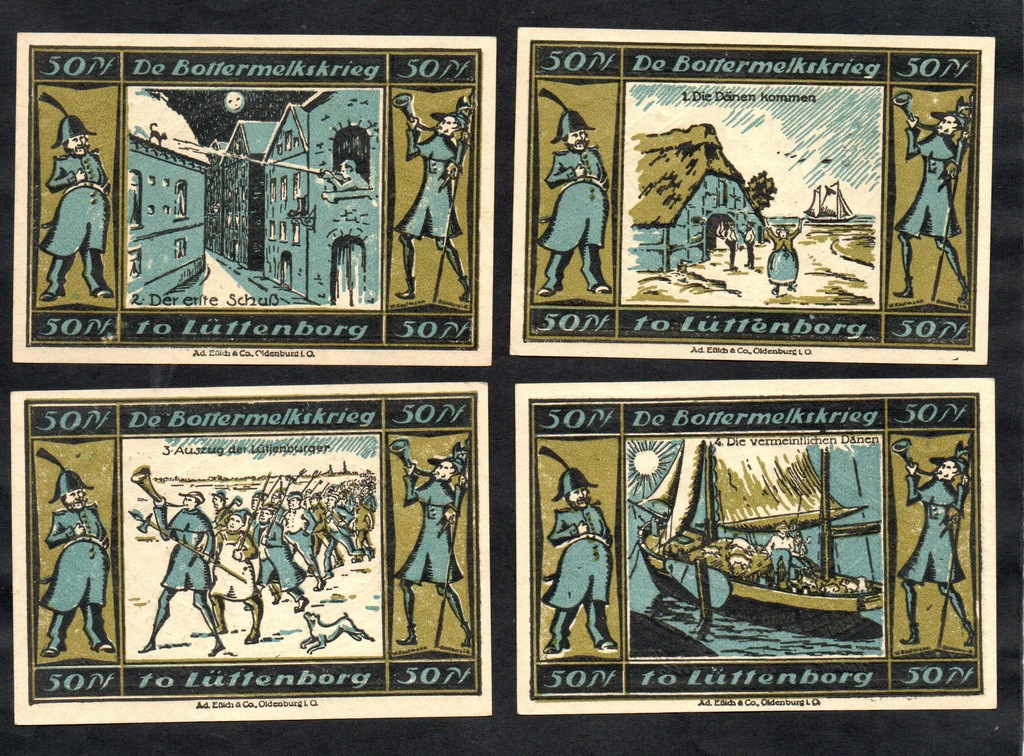 KOLEKCJA NIEMCY -- LUTJENBURG -- 1921 rok, 4 sztuki