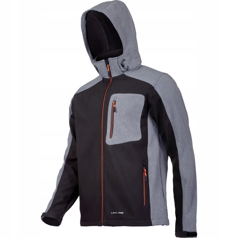 Kurtka softshell z kapt. czar.-szar.-pom., "xl", ce, lahti