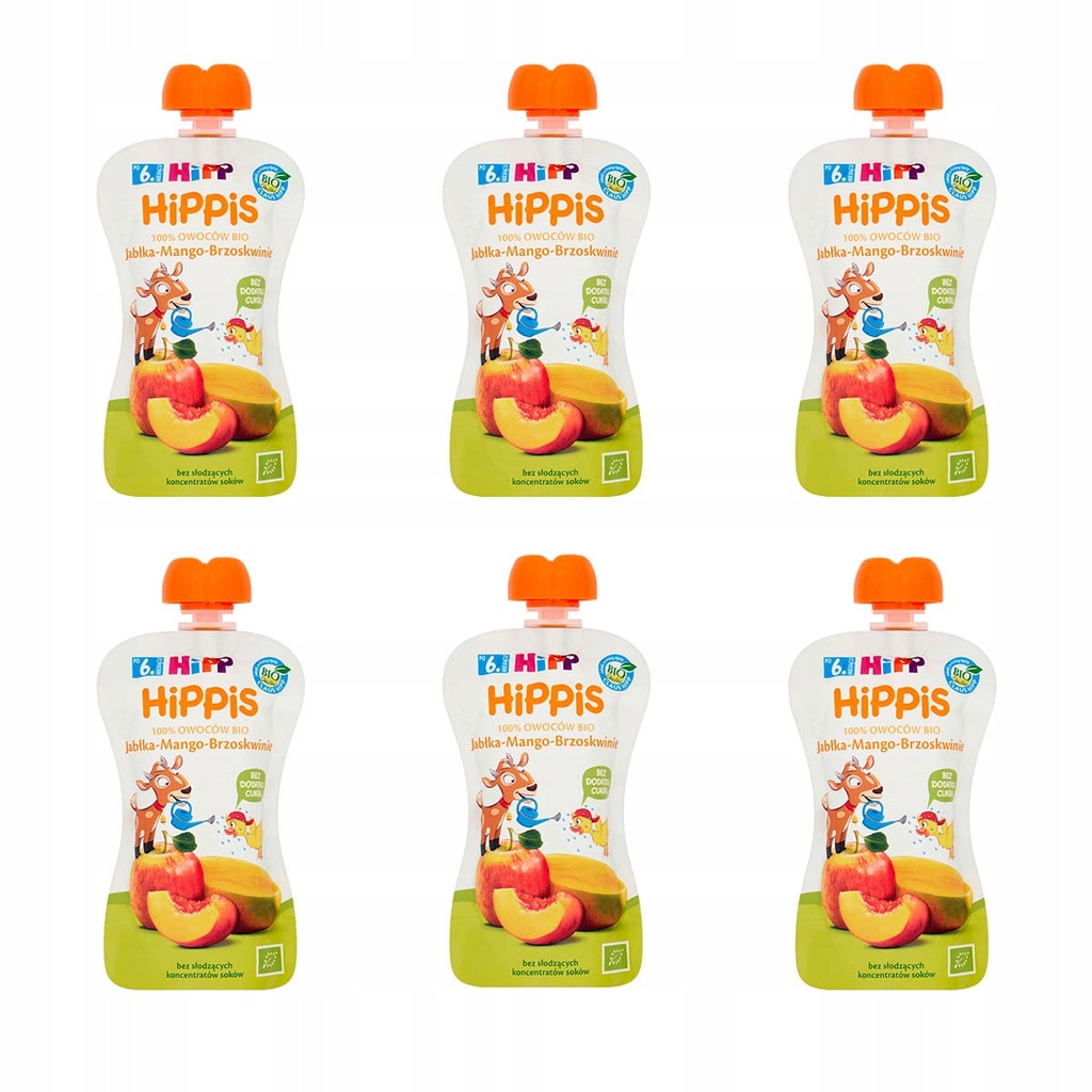 HiPP BIO Tubka Mus Jab-Mango-Brzos 100g 5+1 Gratis