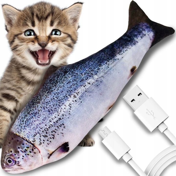 Купить ИНТЕРАКТИВНАЯ USB ИГРУШКА ДЛЯ КОШКИ ПРЫГАЮЩАЯ РЫБА: отзывы, фото ...