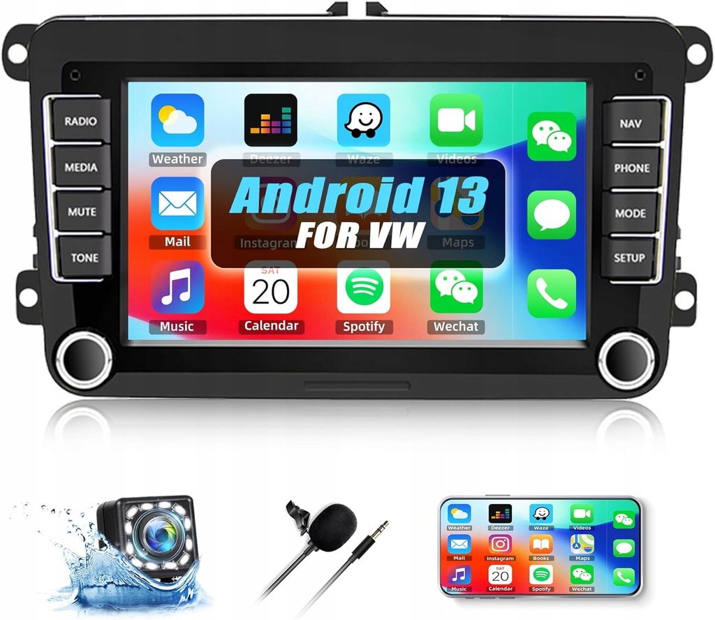 Radio samochodowe 2 DIN Android VW Seat Golf Passat Carplay 2-DIN