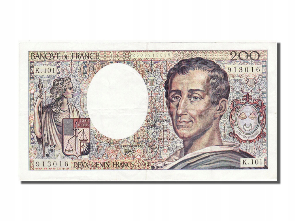 Banknot, Francja, 200 Francs, Montesquieu, 1992, A