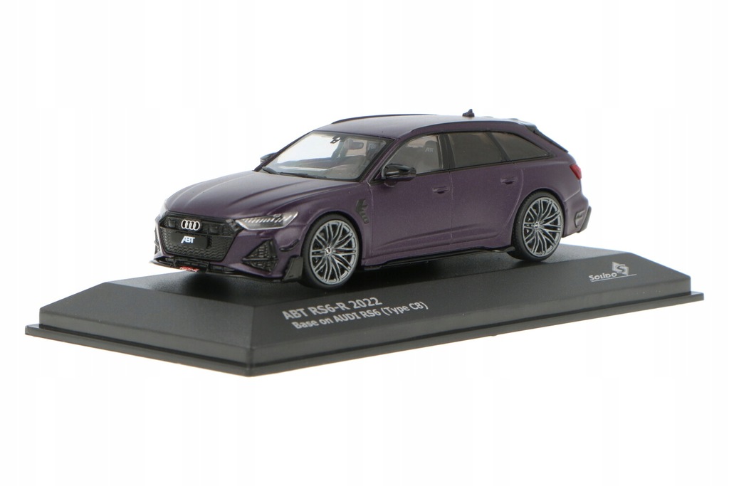 Najnowsze Audi RS6 Avant C8 ABT A6 2022 fioletowy mat - Solido 1:43 nowy *N